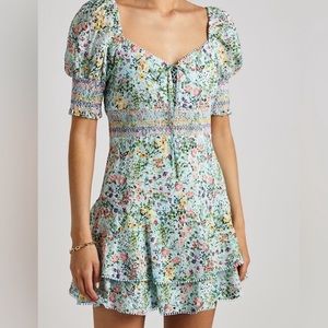 Alice + Olivia Mini Dress w Puff Sleeve